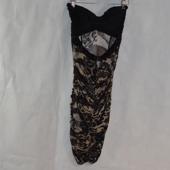 Beaded / Sequined Stretch, Rouched Body Con Dress SZ S Meishulanna - Picture 6 of 8